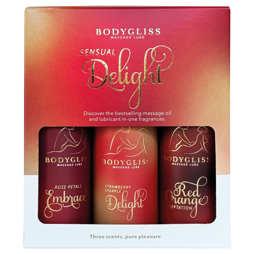 silkeslent silikonbaserat glidmedel reseförpackning diskret massageolja kroppsvård intim användning blodapelsin doft rosblad jordgubbschampagne långvarig fukt återfuktande E-vitamin hudvänlig hypoallergen kondomkompatibel sexleksaksvänlig sensuell närhet romantisk njutning