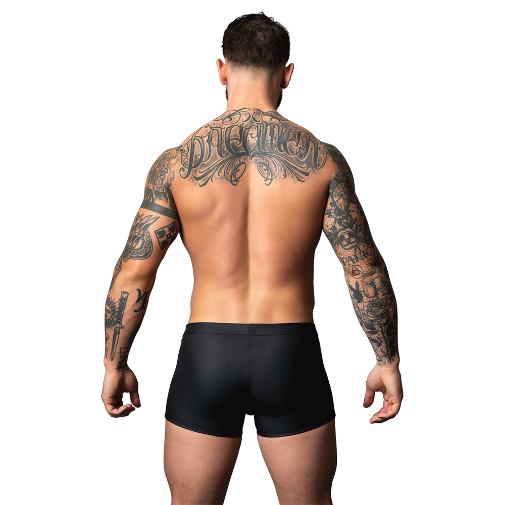 sexiga herrshorts wetlook riv-av trunks elastisk passform låg midja hög benskärning tearaway pouch metallknappar mjuk stretchig spandex andningsbar micro mesh komfortabel manlig underkläder