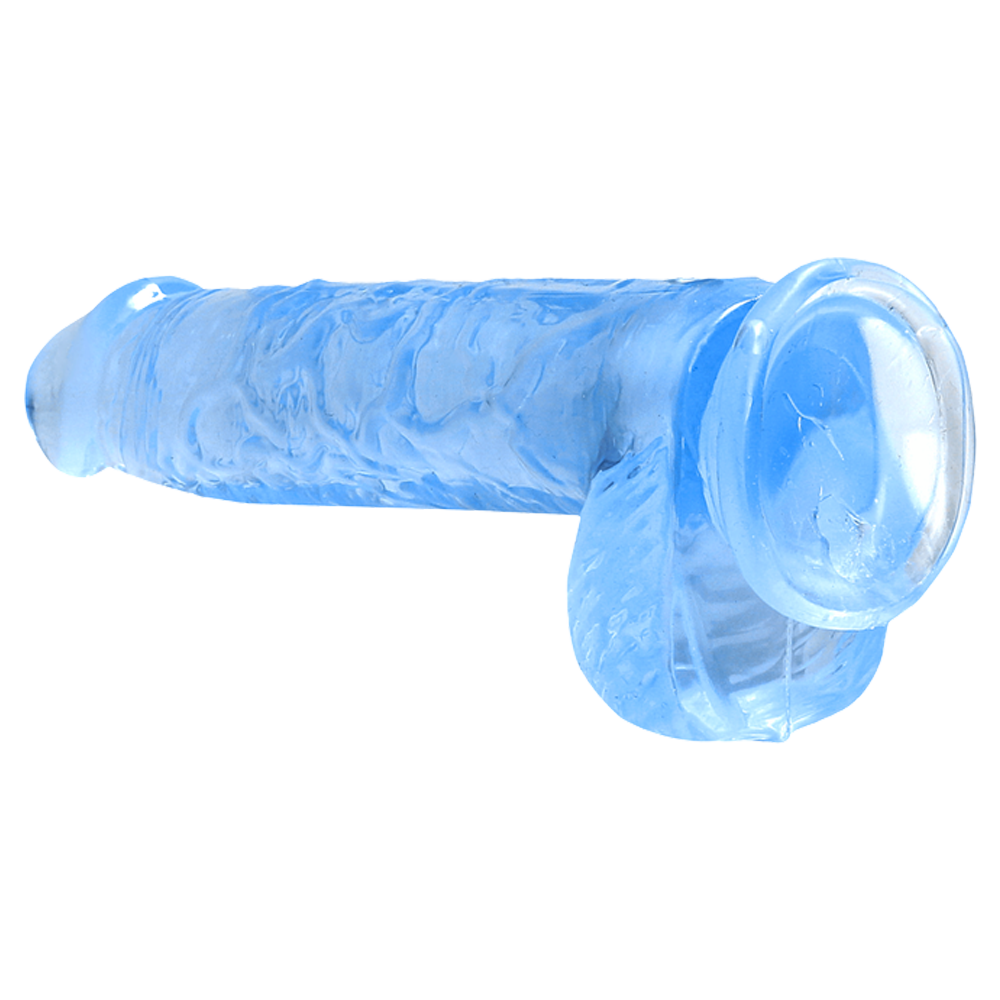 realistisk dildo sugkopp selekompatibel ådrigt skaft ollon testiklar ftalatfri latexfri kroppssäker tpe icke-porös enkel rengöring hållbar hygienisk handsfree sexleksak kristallklar transparent rosa blå storlekar