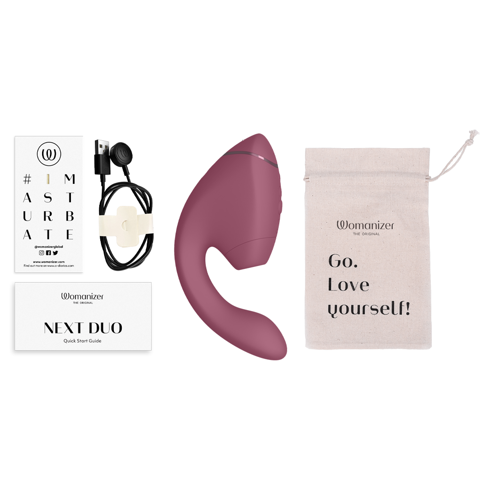 womanizer next duo dubbelstimulator klitorisstimulator g punkt vibrator 3d pleasure air teknologi tyst kraftfull vattentät uppladdningsbar silikon kroppssäker njutning sexleksak
