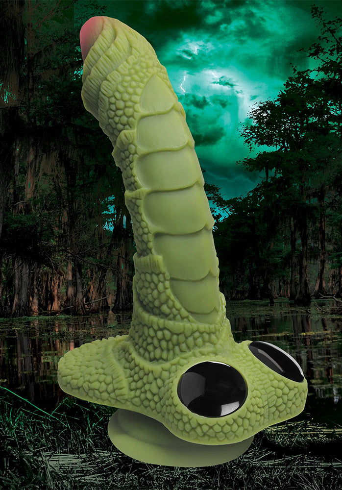 Creature Cocks - Swamp Monster Green Scaly Silicone Dildo