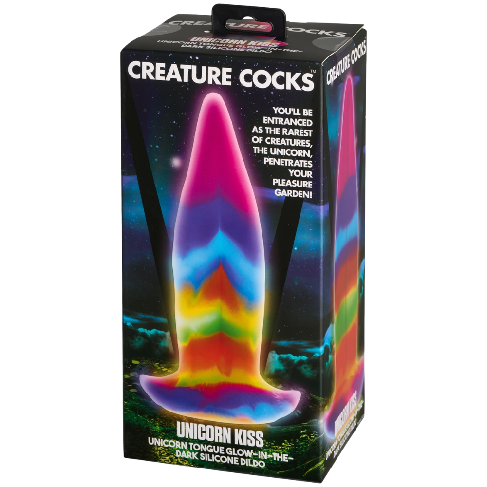Creature Cocks - Unicorn Kiss Unicorn Tongue Glow-in-the-Dark Silicone Dildo