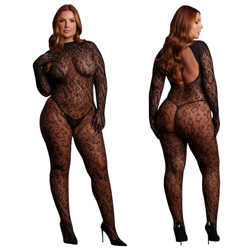 Roxy Leopard Open Knit Cat Suit