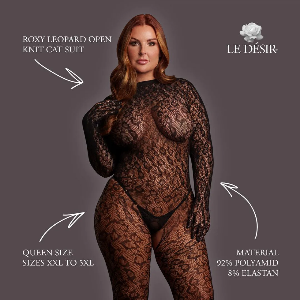 Roxy Leopard Open Knit Cat Suit