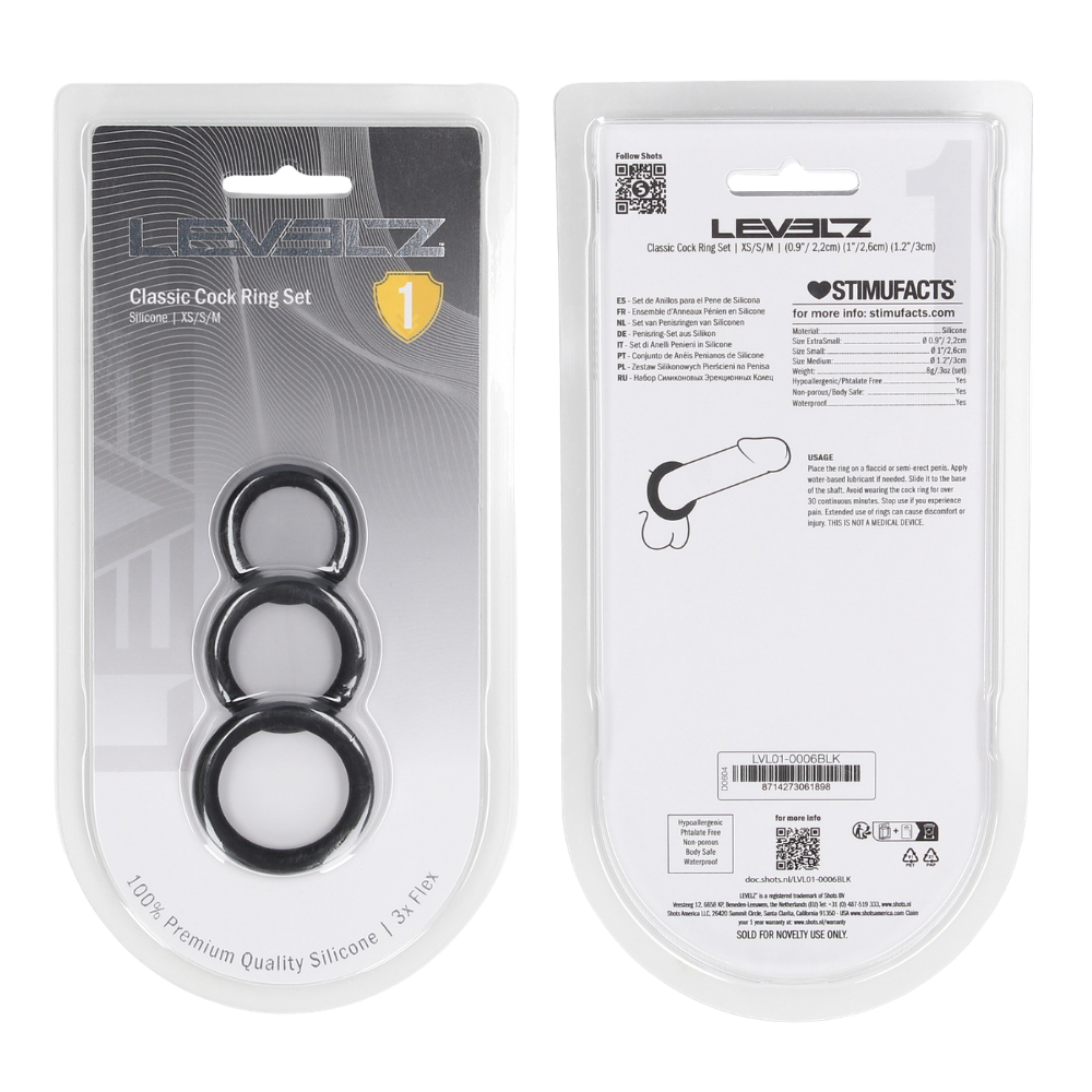 Levelz - Classic Silicone Cockring Set of 3