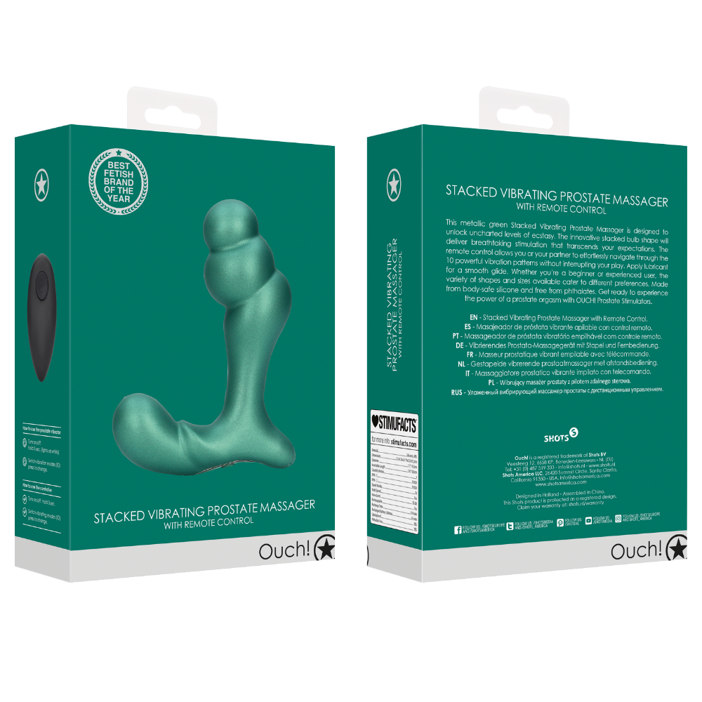 Stacked Vibrating Prostate Massager with Remote Control