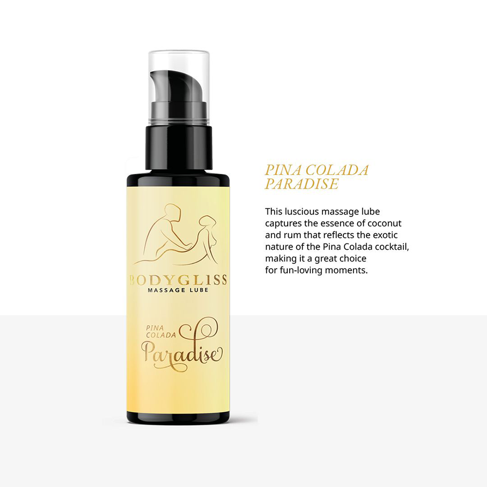 tropiskt resekit glidmedel silkeslen silikonbaserad massageolja långvarig effekt fuktgivande hudvänlig E-vitamin hypoallergen intimprodukt diskret flaska exotisk doft mojito pina colada pornstar martini passion romantik njutning resa