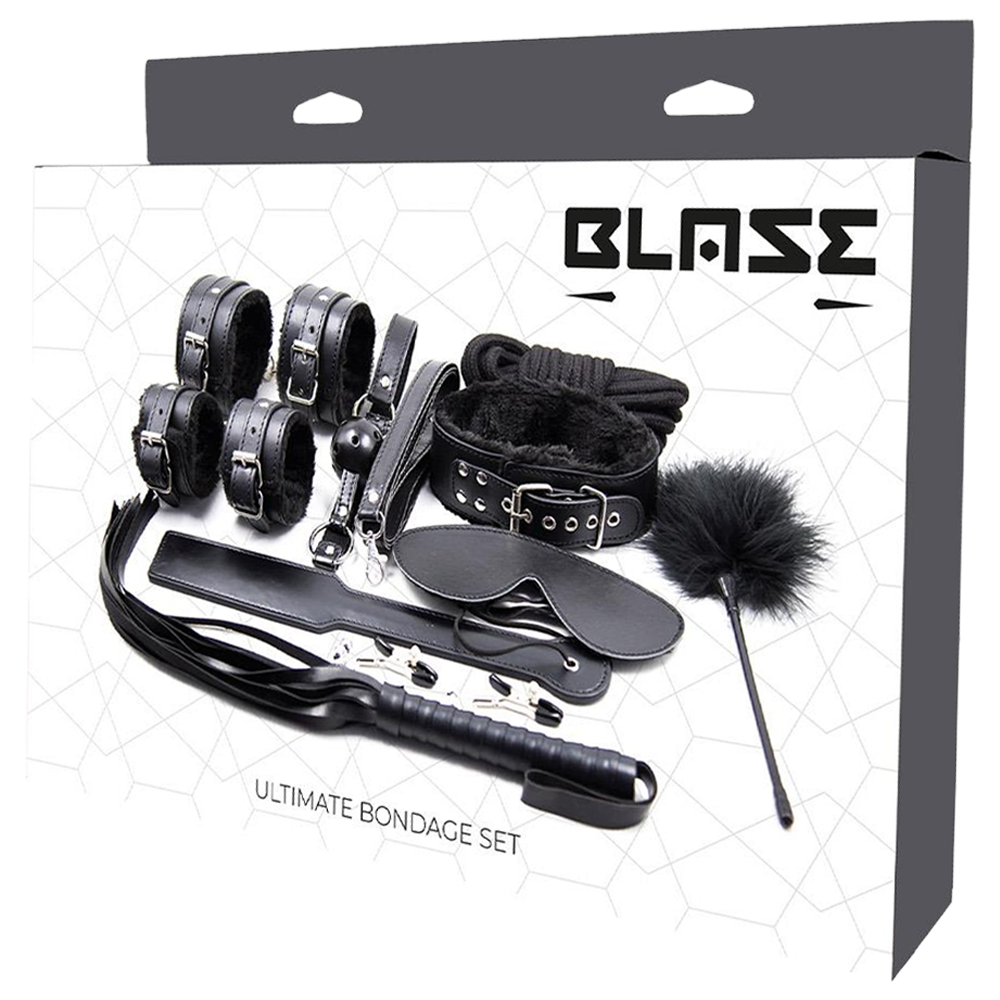 bondage kit dominans set bdsm utrustning mjuka bojor handfängsel ankelremar gag boll rep pisk paddel klämmor fetish lek sexkit kinky tillbehör bdsm-leksaker rollspel