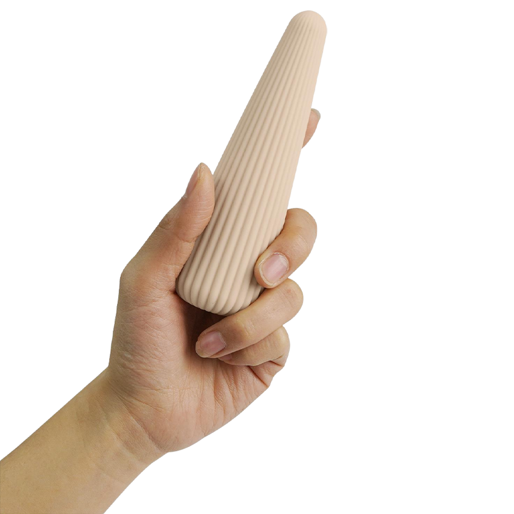 konformad vibrator mjuk stimulans kroppsvänlig silikon stänktålig uppladdningsbar diskret design vaginism hjälpmedel lichen sclerosus massageverktyg erogena zoner resevänlig vibrationsprogram sexleksak avslappning