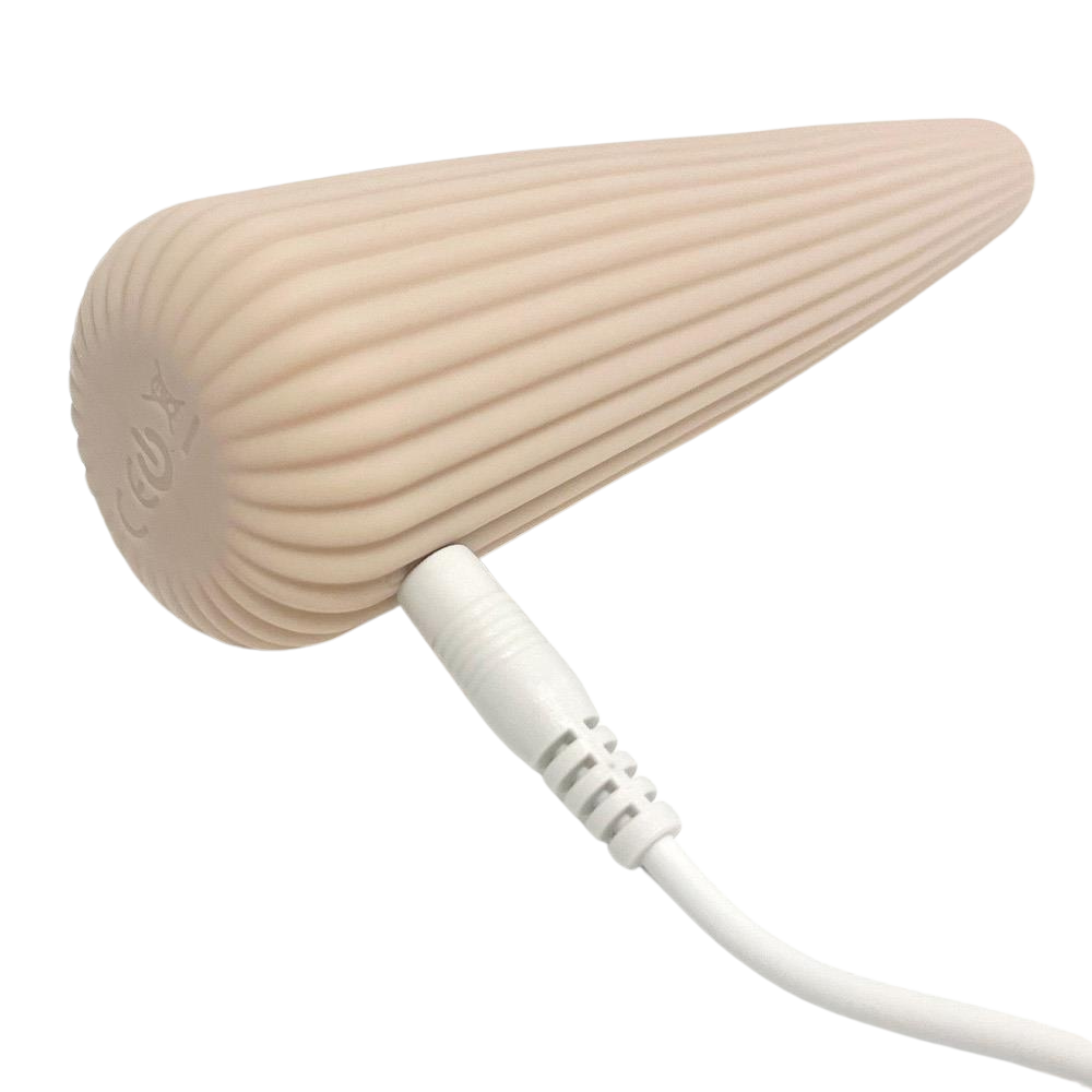 konformad vibrator mjuk stimulans kroppsvänlig silikon stänktålig uppladdningsbar diskret design vaginism hjälpmedel lichen sclerosus massageverktyg erogena zoner resevänlig vibrationsprogram sexleksak avslappning