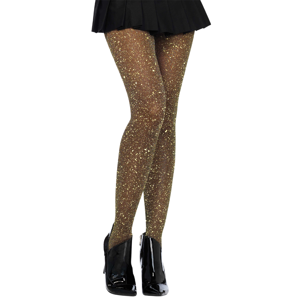 glittrande nylon strumpbyxa skimrande sexiga tights one size genomskinlig glansfest strumpa jul nyår outfit erotiska kläder knullkläder glitterben fetish look porrigt mode glänsande benplagg spännande lingerie accessoar