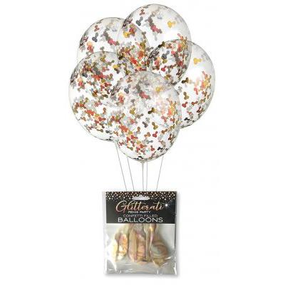 Glitterati - Penis Party Confetti Filled Balloons 6pcs-Little Genie-