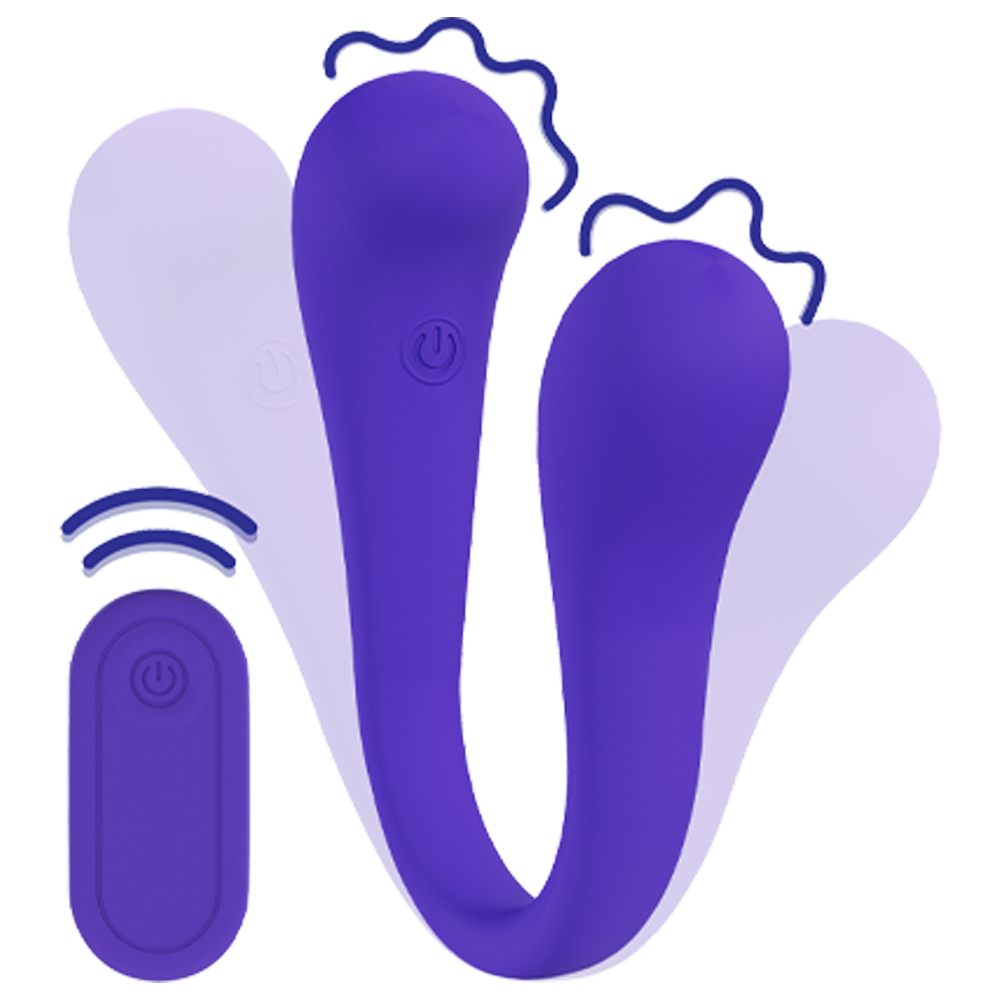 dubbelandad vibrator fjärrstyrd böjbar klitorisstimulator g-punkt stimulans silikon uppladdningsbar vattentät sexleksak kvinnor par njutning