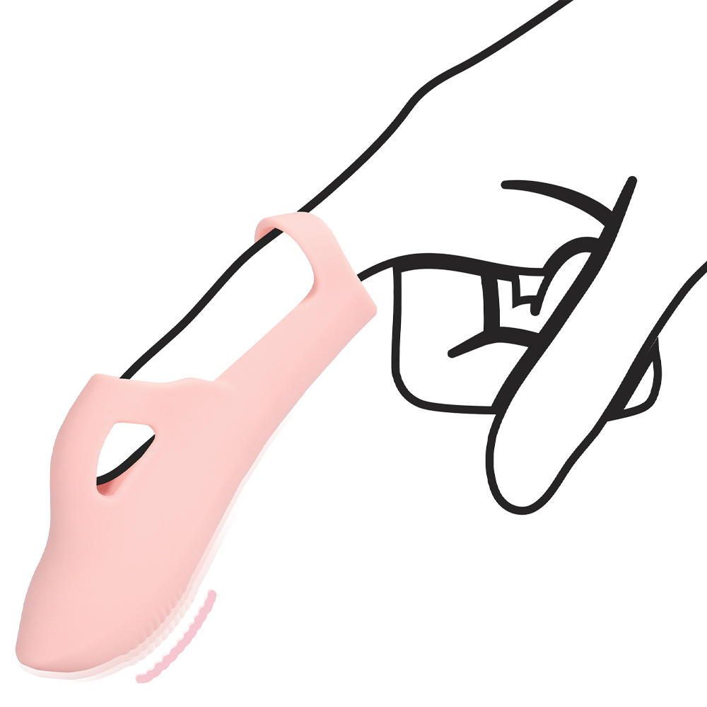 fingervibrator rosa klitorisstimulerare räfflad topp vattentålig uppladdningsbar sexleksak för kvinna män par onani stimulans orgasm mjukt silikon diskret sexleksak