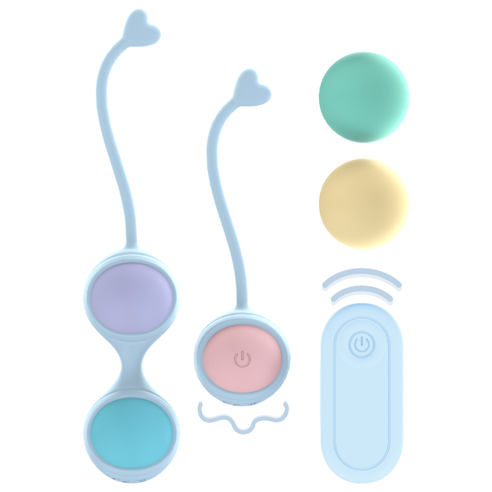 vibrerande knipkulor fjärrkontroll träningsredskap bäckenbotten starkare muskler stimulans orgasm mjukt silikon uppladdningsbar sexleksak kvinna
