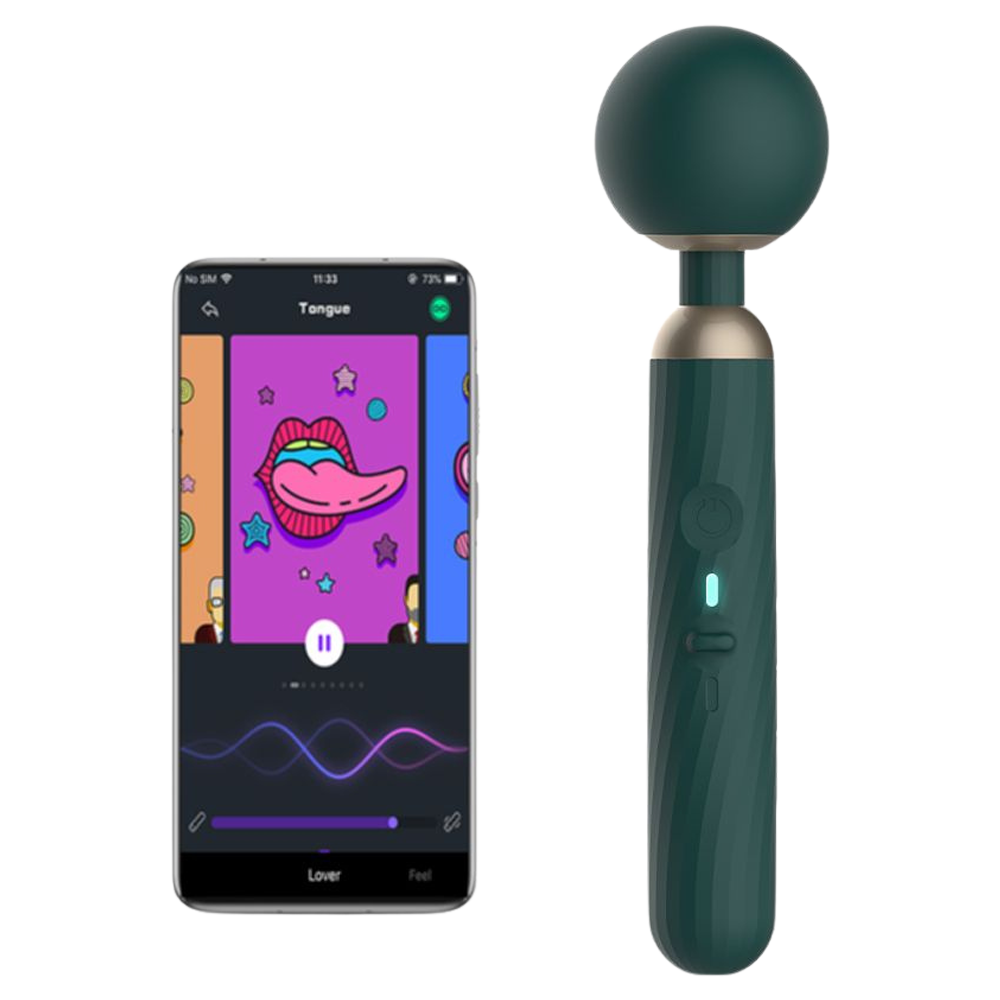 joystick styrd wand massager kraftfull vibration trådlös uppladdningsbar vattentät kroppssäker silikon appstyrd fjärrkontroll musik synk video funktion interaktiv leksak ergonomisk design portabel parlek sexleksak stimulator