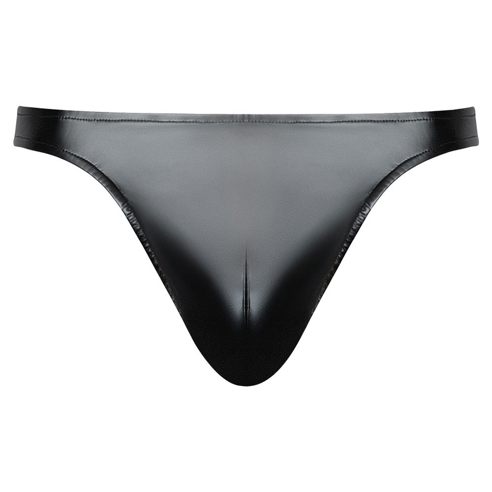 sexig string wetlook t-back herrunderkläder elastisk passform konturerad påse minimal design glänsande tyg stretch bekväm midja mjuk känsla kroppsnära stöd djärv stil herrstring underplagg