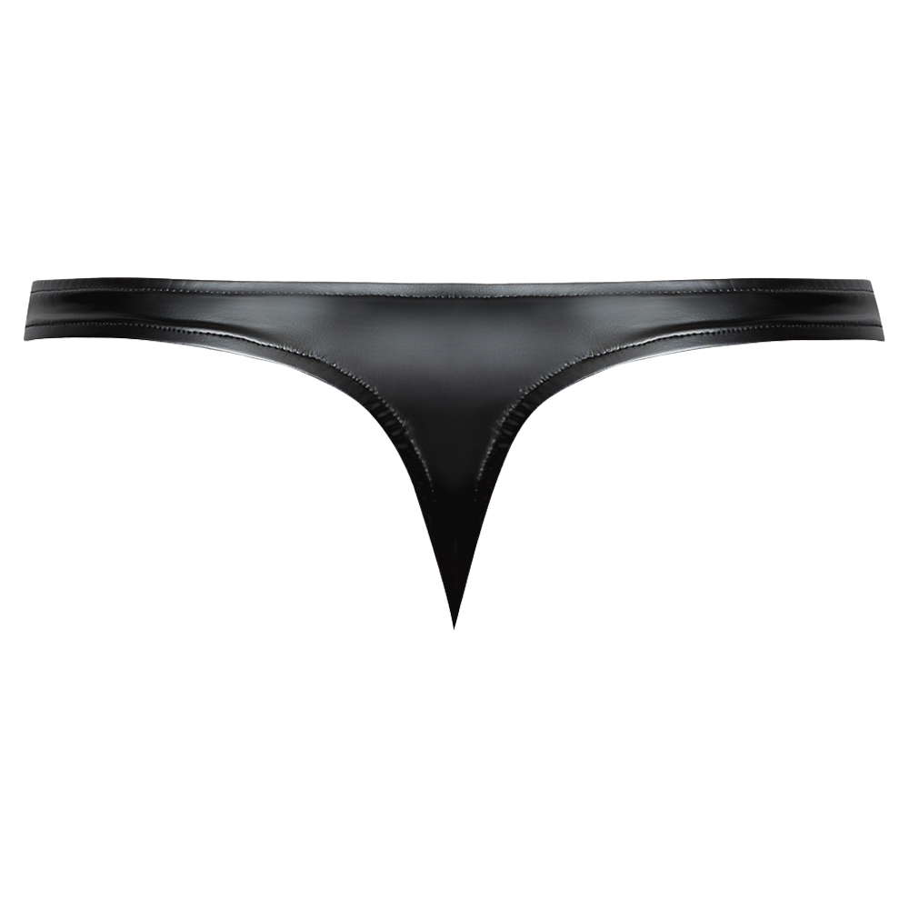 sexig string wetlook t-back herrunderkläder elastisk passform konturerad påse minimal design glänsande tyg stretch bekväm midja mjuk känsla kroppsnära stöd djärv stil herrstring underplagg