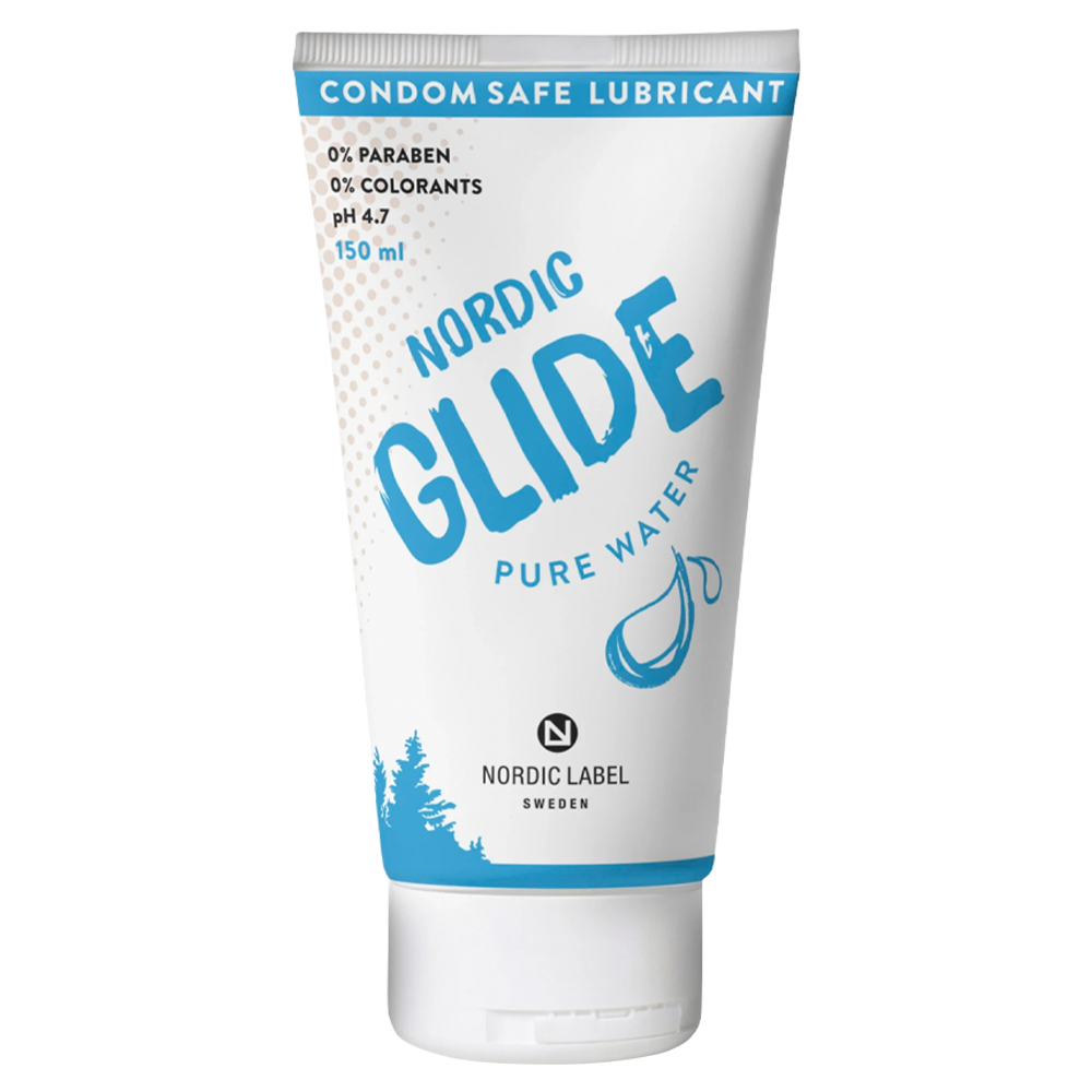 vattenbaserat glidmedel naturliga ingredienser ph-balanserad formula känslig hud kondomsäker långvarig silkeslen känsla svensktillverkat intimprodukt