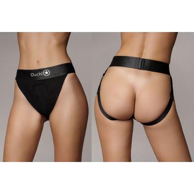 
                  
                    Vibrating Strap-on - Panty Harness with Open Back-Ouch!-
                  
                