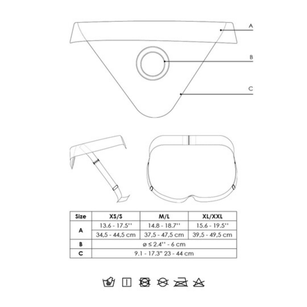 Vibrating Strap-on - Panty Harness with Open Back