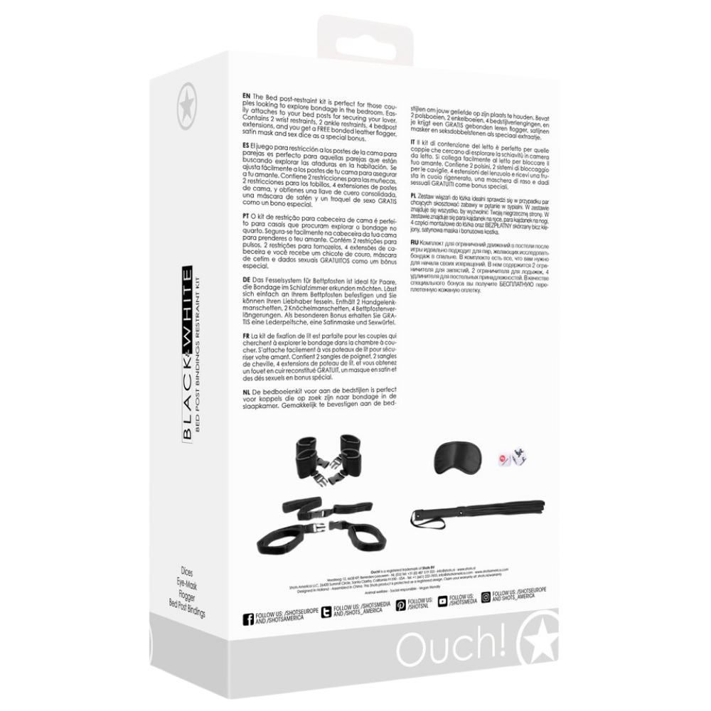 Black & White - Bed Post Bindings Restraint Kit