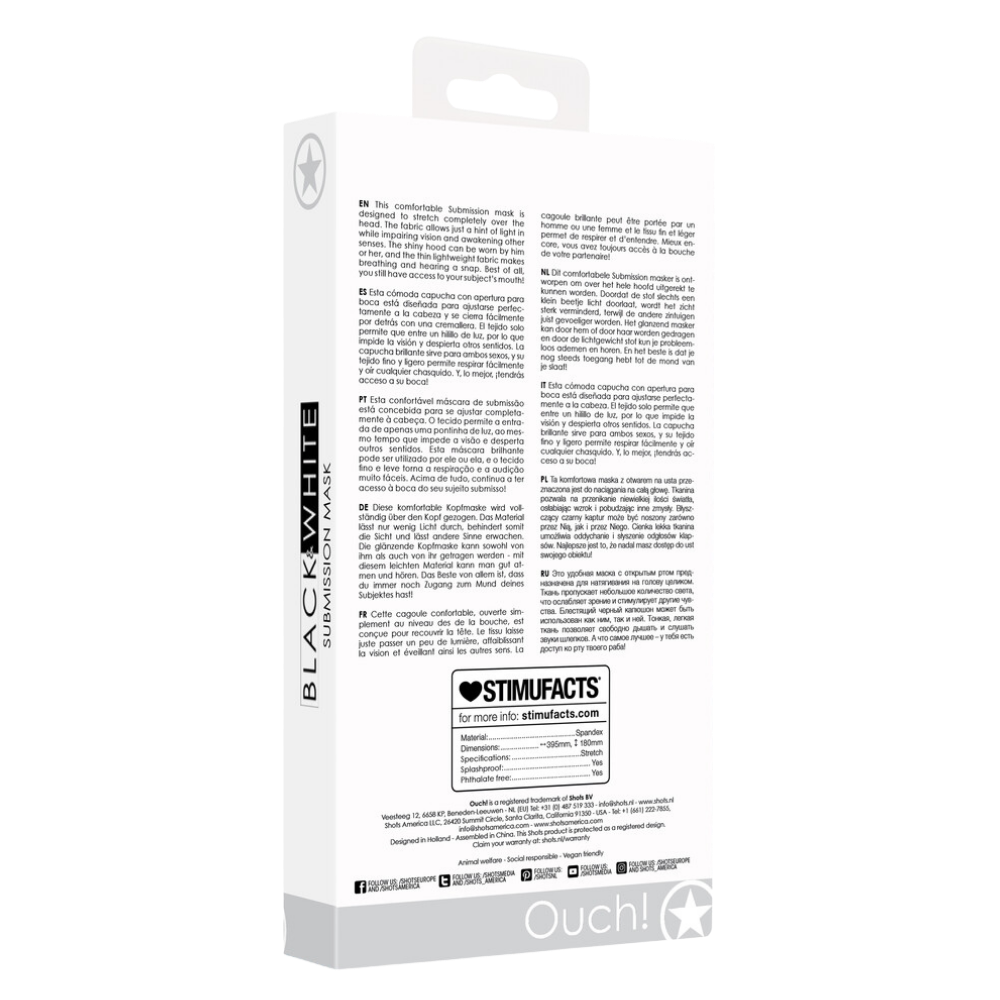 Black & White - Submission Mask with Open Mouth