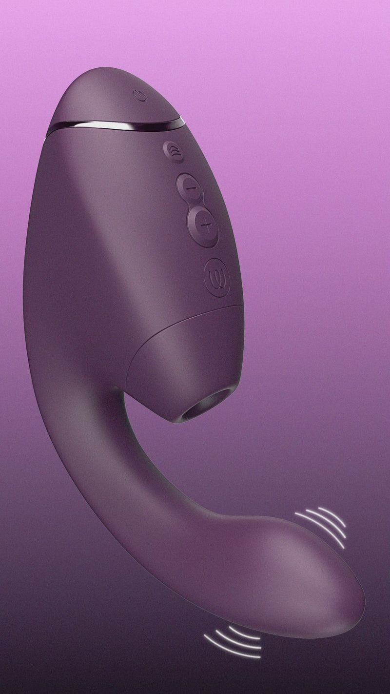 womanizer next duo dubbelstimulator klitorisstimulator g punkt vibrator 3d pleasure air teknologi tyst kraftfull vattentät uppladdningsbar silikon kroppssäker njutning sexleksak