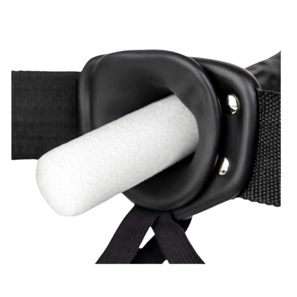 Vibrating Hollow Strap-on 6"