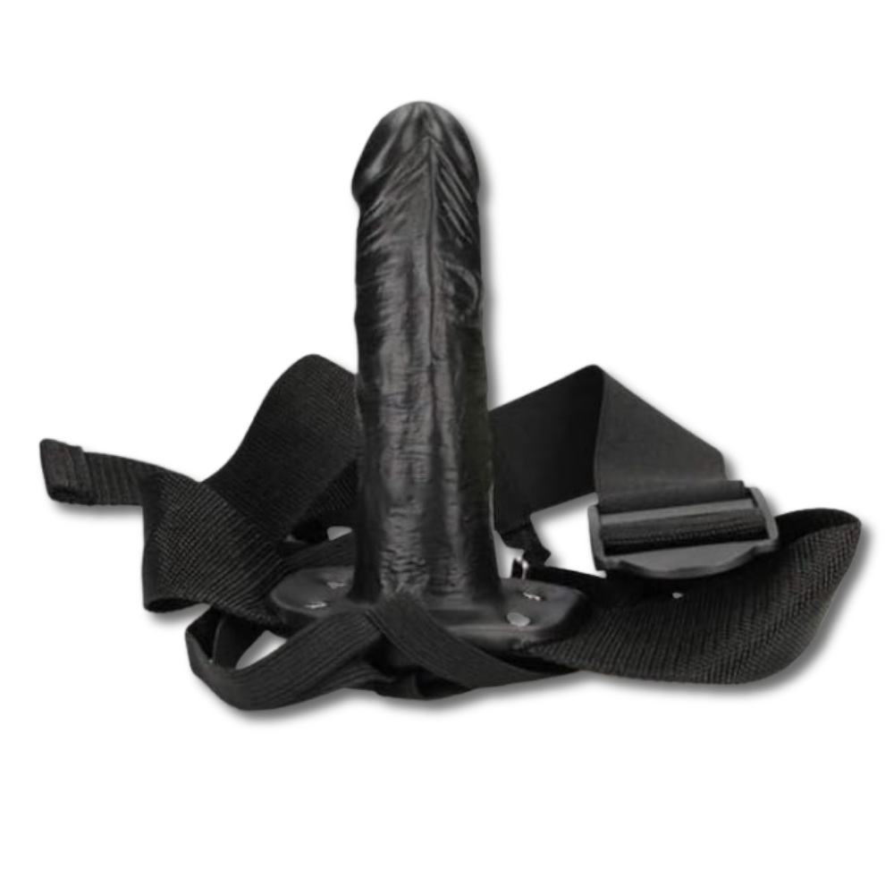 Vibrating Hollow Strap-on 6"