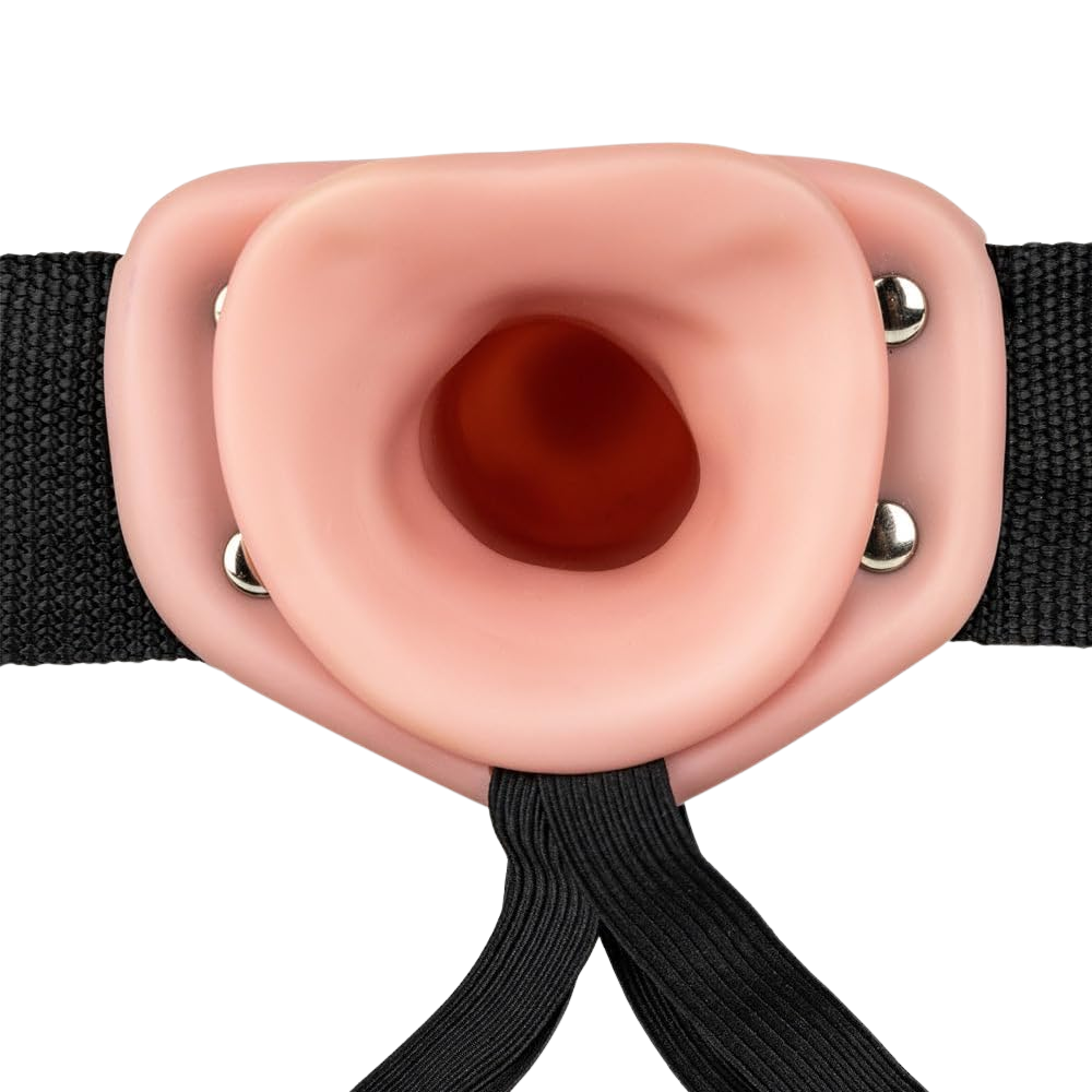 Vibrating Hollow Strap-on 8"