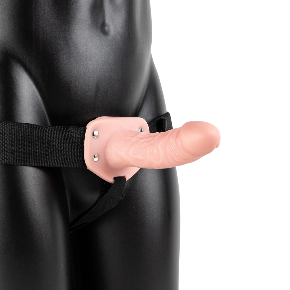 Vibrating Hollow Strap-on 6"