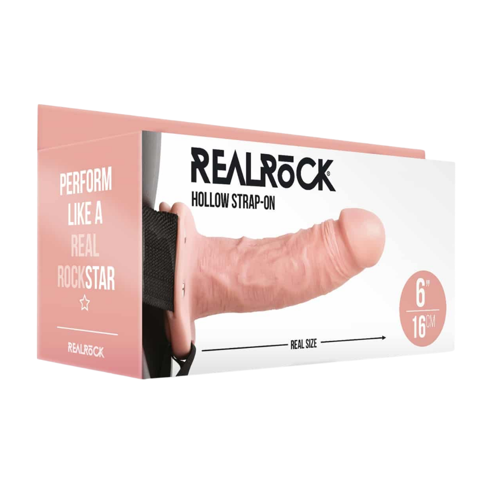 Vibrating Hollow Strap-on 6"