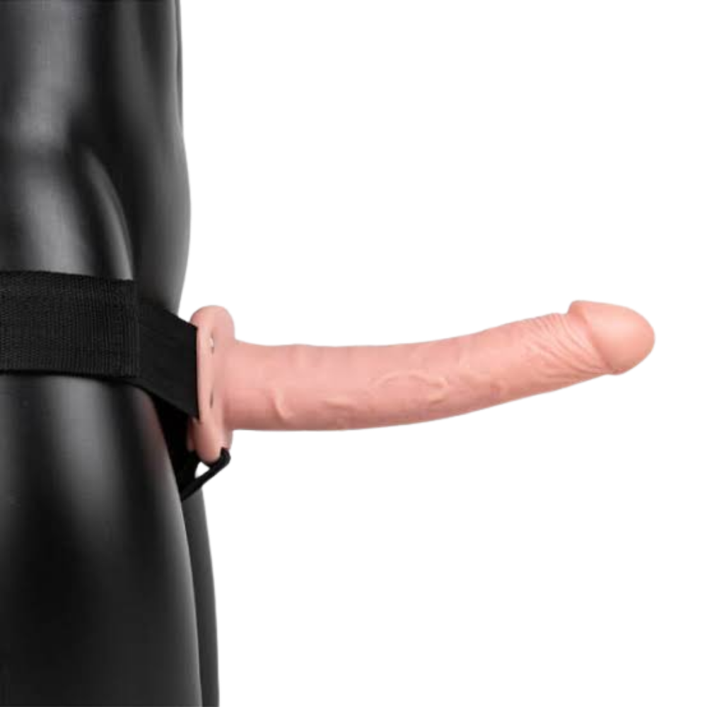 Vibrating Hollow Strap-on 10"