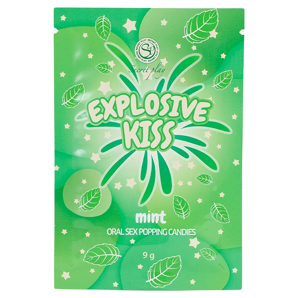 poppande godis kristaller oralsex kyssar badlek pirrande sensation ätbar engångspåse mint smak strawberry watermelon sprakar munnen erotisk njutning sensuell överraskning intim lekförpackning unisex sexleksak tillbehör