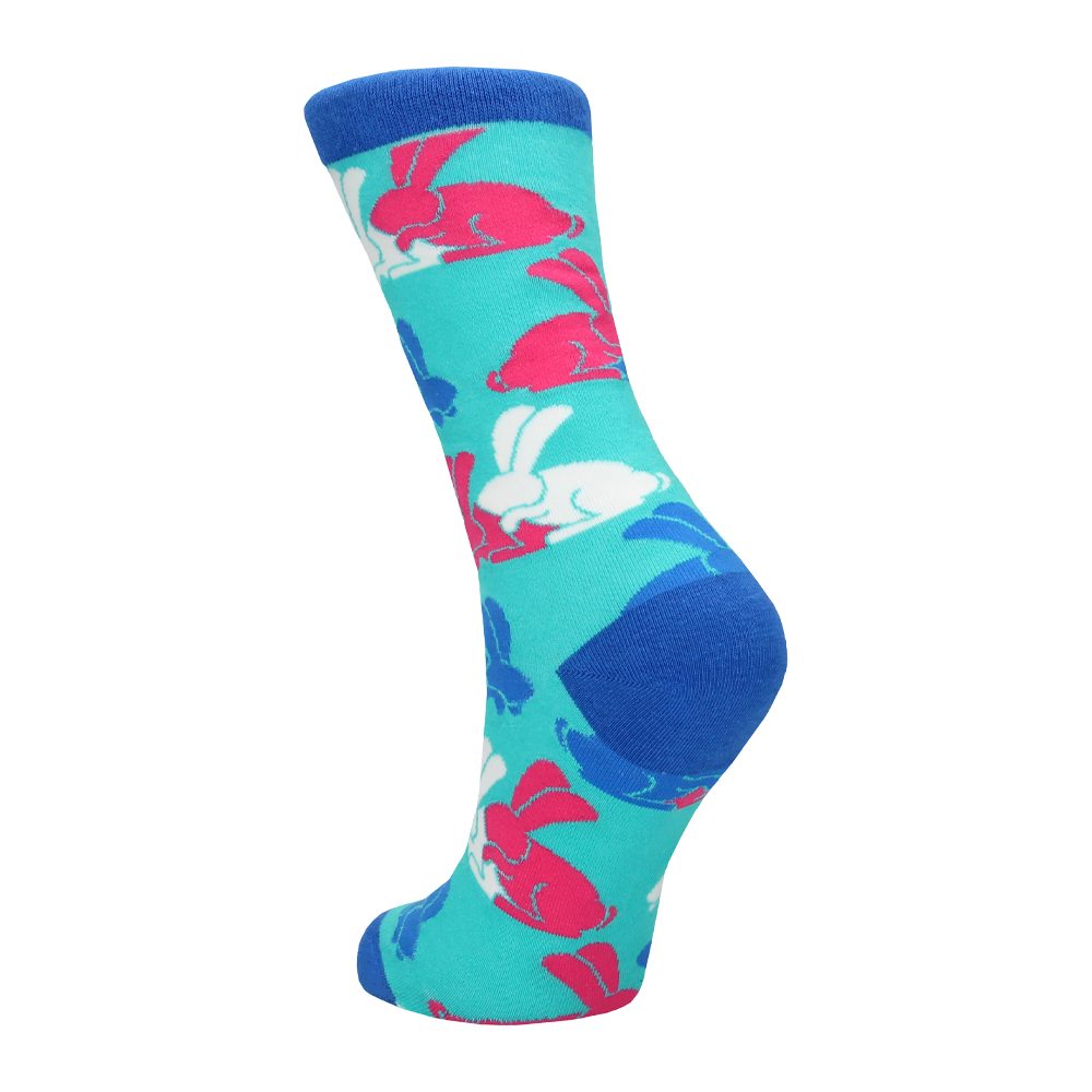 strumpor kaninmönster färgglad lekfull design stretchig bomull bekväm unisex humoristisk accessoar presenttips mjuk textil vardagsplagg unik stil skämt gåva avslappnad casual