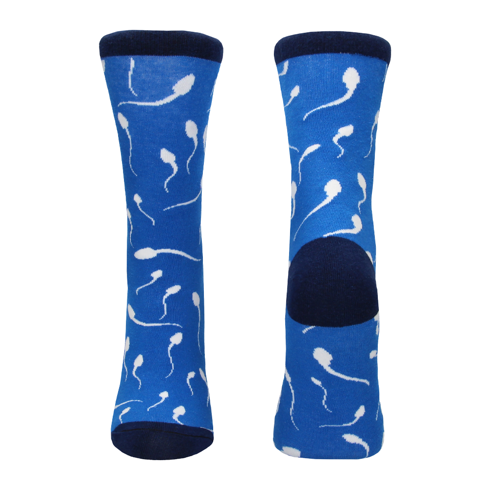 strumpor spermiedesign färgglad humor stretchig bomull bekväm unisex rolig accessoar skämtpresent lekfull motiv textil vardagsplagg mjuk passform kreativ stil originell outfit detalj