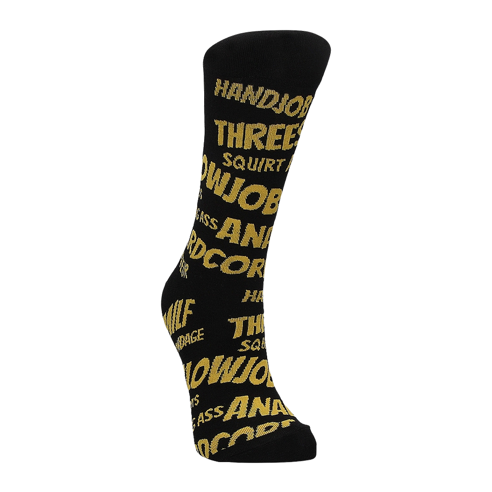 strumpor snuskig text stretchig bomull bekväm passform skämtpresent roliga accessoarer humoristisk design unisex vardagsplagg lekfull gåva mjuka fötter presenttips sexig detalj