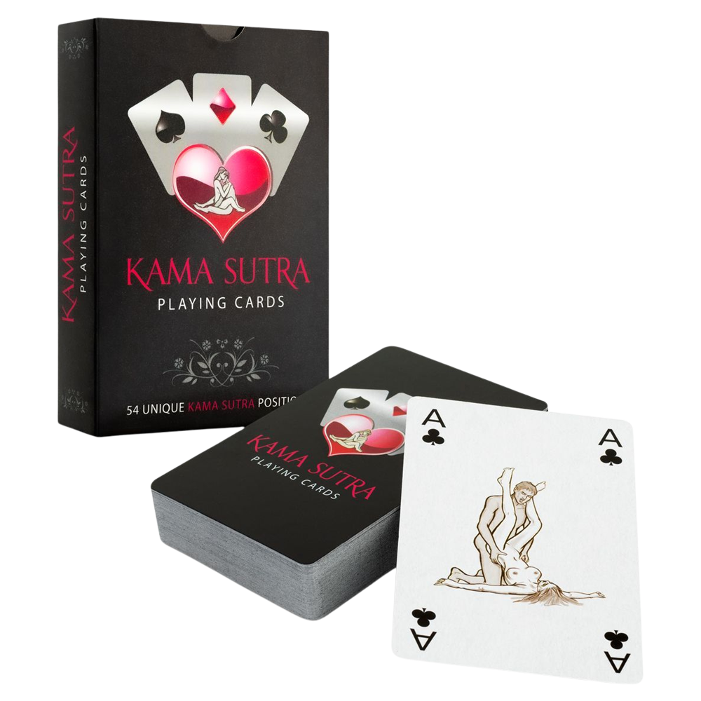 kama sutra kortlek spelkort erotisk lek sensuellt parspel romantik passion 54 ställningar hjärter blackjack intim överraskning förförelse engelska text relation vuxenspel kärlek njutning samlag