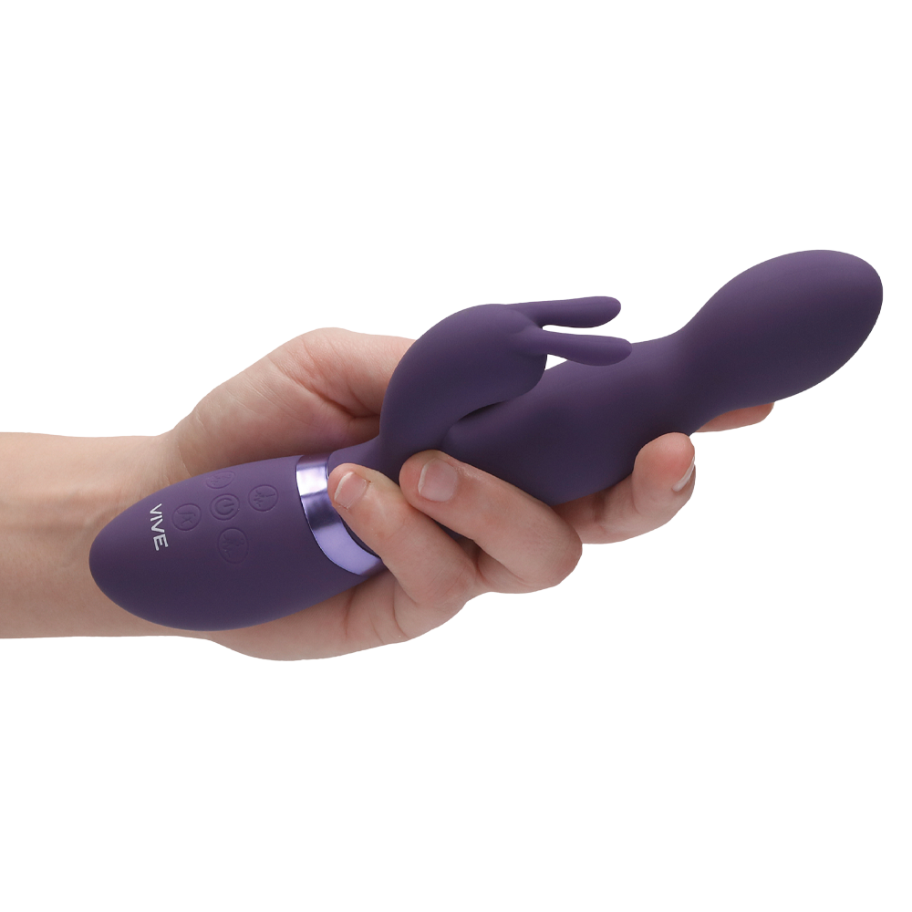 rabbitvibrator trippelmotor roterande skaft klimaxfunktion kittlande öron silikonyta kroppsvänlig vattentät uppladdningsbar stark vibration multifunktionell smidig kontrollpanel sexleksak massagefunktion sexleksaksdesign