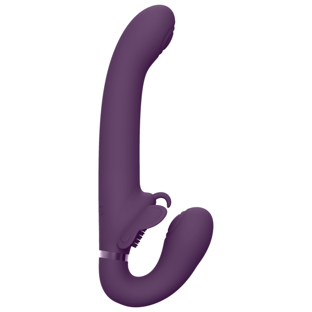 selefri strap-on trippelstimulans fjärilsdesign klimaxknapp tre motorer individuell kontroll vattentät uppladdningsbar parleksak ergonomisk form silikon vibrator klitorisstimulans analfunktion sexleksak