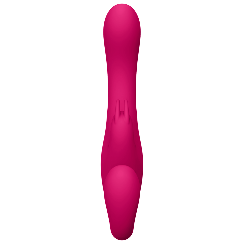 strapless rabbit vibrator tre motorer klimaxfunktion silikonyta vattentät uppladdningsbar delad njutning klitorisstimulans g-punkt penetration dubbelstimulans ergonomisk design parleksak kroppsvänlig sexleksak