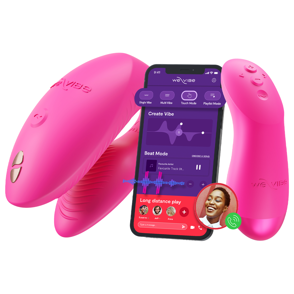 parvibrator we vibe fusion wave teknologi appstyrd fjärrkontroll tre motorer klitoris g punkt stimulans hudvänligt silikon flexibel uppladdningsbar dubbel njutning sexleksak