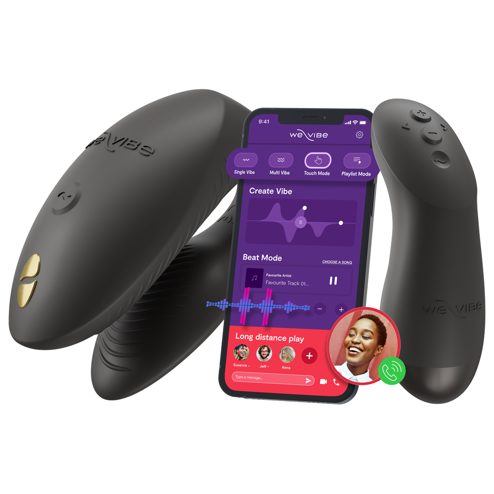 parvibrator we vibe fusion wave teknologi appstyrd fjärrkontroll tre motorer klitoris g punkt stimulans hudvänligt silikon flexibel uppladdningsbar dubbel njutning sexleksak