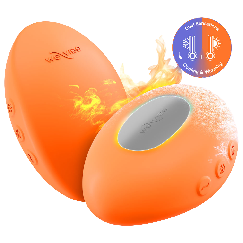 lay-on vibrator we vibe värme kyla temperaturlek silikon ergonomisk tyst vattentät uppladdningsbar tre vibrationslägen sensuell stimulans hudvänlig sexleksak solo par