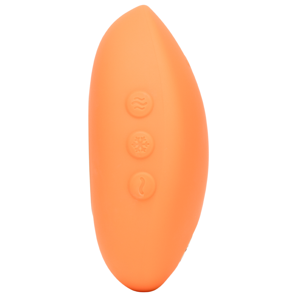 lay-on vibrator we vibe värme kyla temperaturlek silikon ergonomisk tyst vattentät uppladdningsbar tre vibrationslägen sensuell stimulans hudvänlig sexleksak solo par