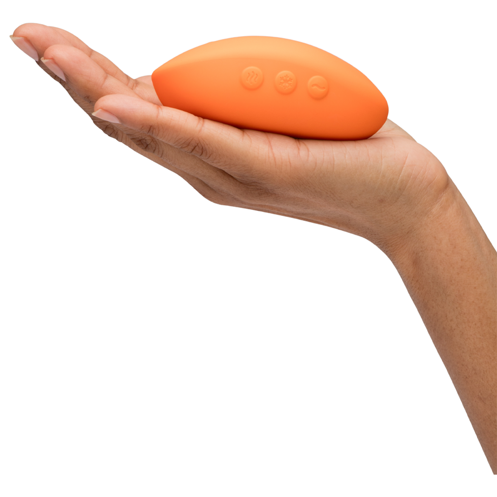 lay-on vibrator we vibe värme kyla temperaturlek silikon ergonomisk tyst vattentät uppladdningsbar tre vibrationslägen sensuell stimulans hudvänlig sexleksak solo par