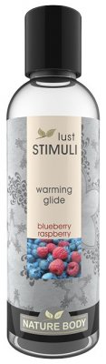 Nature Body Lust Stimuli Warming Glide Blueberry Raspberry 100ml värmande vattenbaserat glidmedel god fräsch naturlig vegansk sm