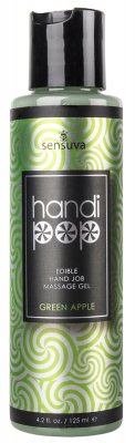 Sensuva Handipop Hand Job Massage Gel 125ml Green Apple smaksatt god onani runk oral sex glid grönt äpple