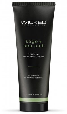 Wicked Sensual Care Sage + Sea Salt Sensual Massage Cream 120ml sensuell mjukgörande återfuktande kropps lotion kräm diskret mil